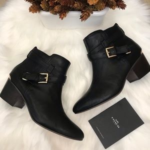 | Coach | NIB Black Italian Leather Ankle Bootie